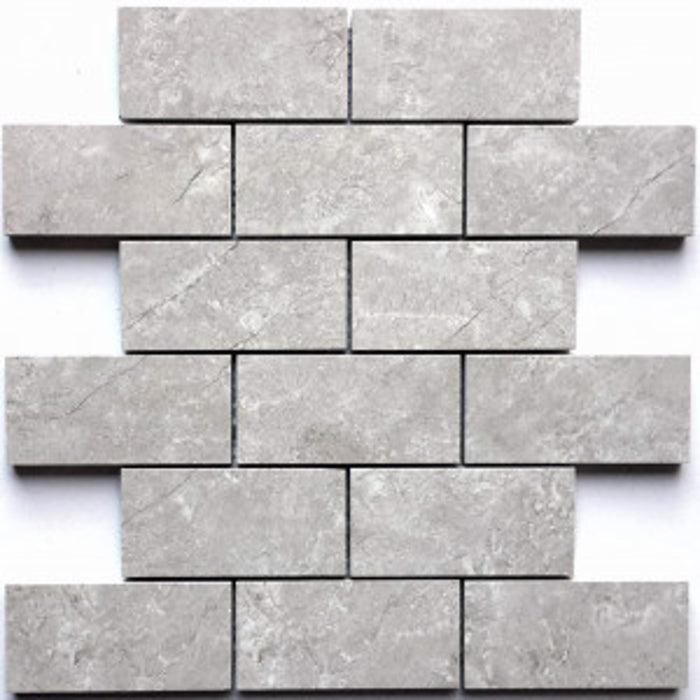 Bazalt Grey Tru-Stone Mosaic Porcelain Tile (2"x4") $5.56 /sq.ft