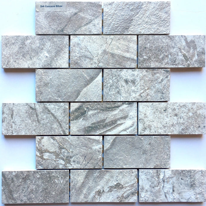 Concave Silver Trustone Mosaic (2"x4") $5.56 /sq.ft