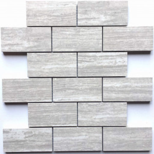 Elora Grey Tru-Stone Mosaic Porcelain Tile (2"x4") $5.56 /sq.ft