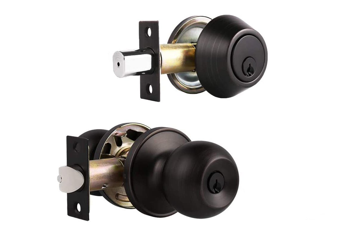 ENTRY COMBO LOCK SET OIL RUBBED BRONZE