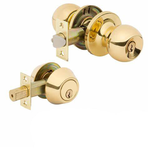 ENTRY COMBO LOCK SET POLISHED BRASS