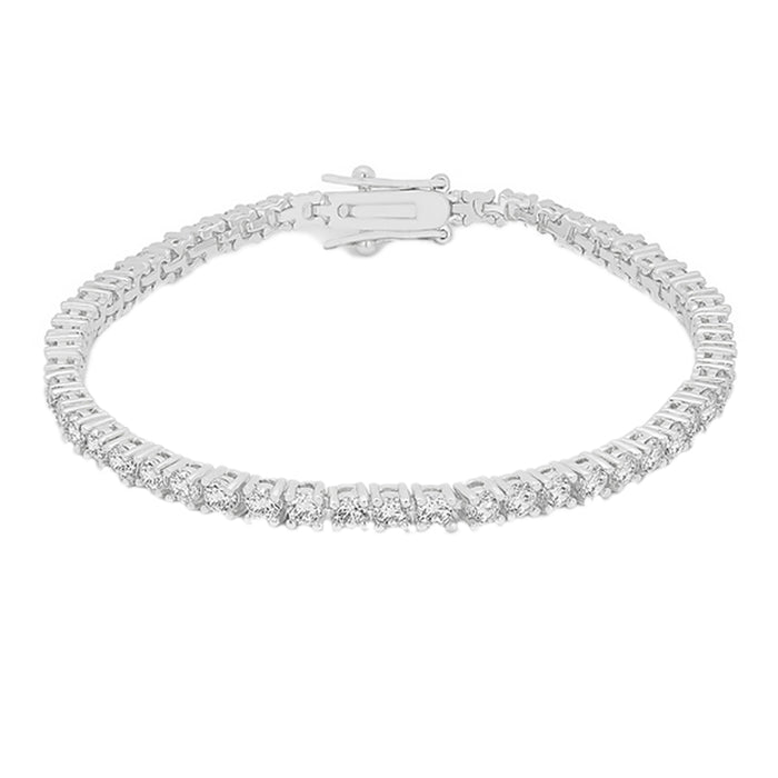 J Goodin Contemporary Fashion Style Silvertone Finish Victorian Cubic Zirconia Tennis 7 Inch Bracelet For Women