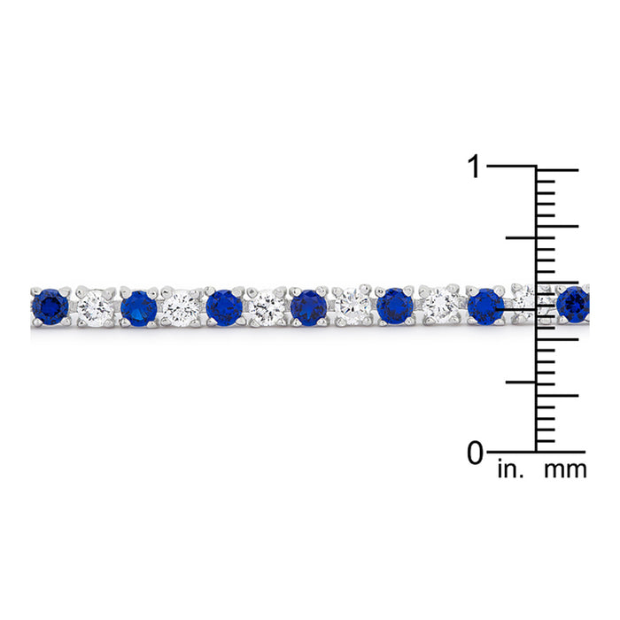 J Goodin Contemporary Fashion Style Sapphire Blue Cubic Zirconia Silvertone Finish Tennis Bracelet For Women
