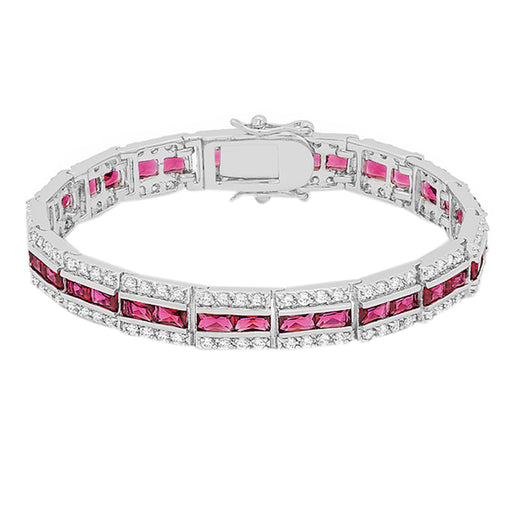 J Goodin Contemporary Fashion Style Balboa Red Cubic Zirconia Bracelet For Women