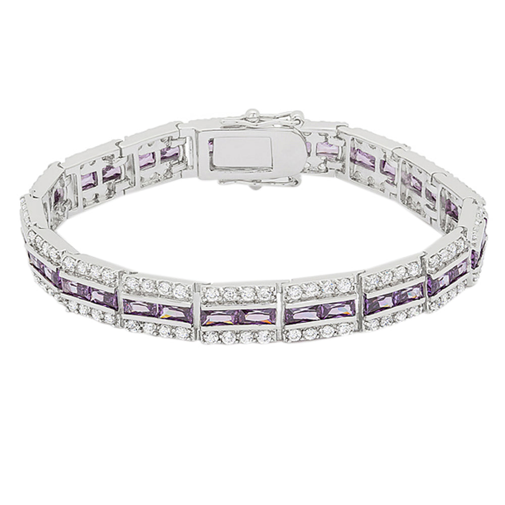 J Goodin Contemporary Fashion Style Balboa Purple Cubic Zirconia Bracelet For Women
