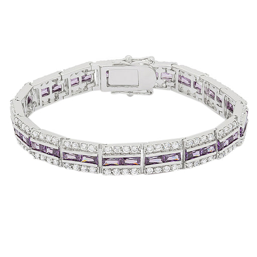 J Goodin Contemporary Fashion Style Balboa Purple Cubic Zirconia Bracelet For Women