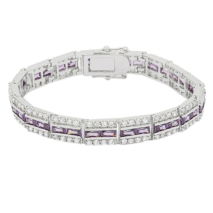 J Goodin Contemporary Fashion Style Balboa Purple Cubic Zirconia Bracelet For Women