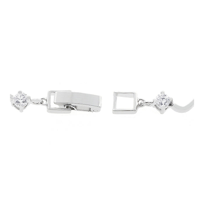 J Goodin Contemporary Fashion Style Silvertone Finish Cubic Zirconia Elegant Eternity Bracelet For Women