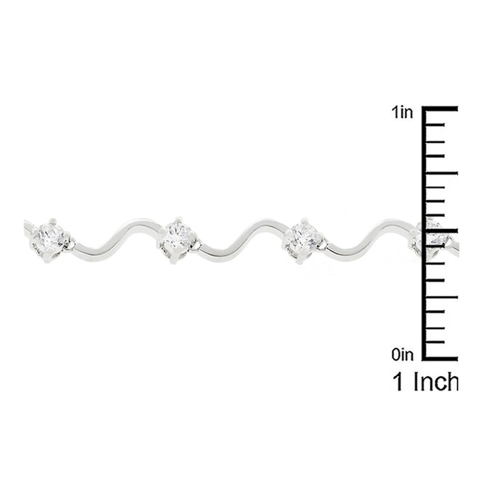 J Goodin Contemporary Fashion Style Silvertone Finish Cubic Zirconia Elegant Eternity Bracelet For Women