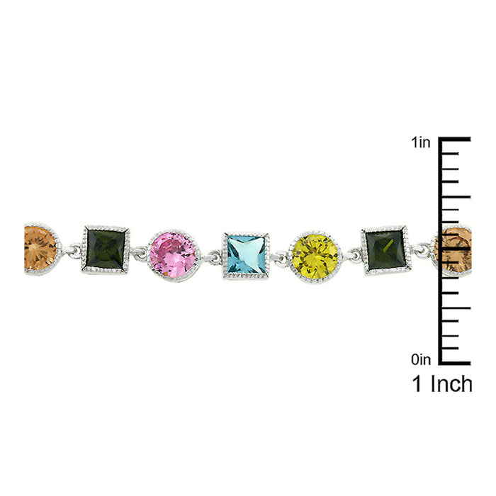 J Goodin Contemporary Fashion Style Spring Fling Cubic Zirconia Silvertone Finish Bracelet For Women