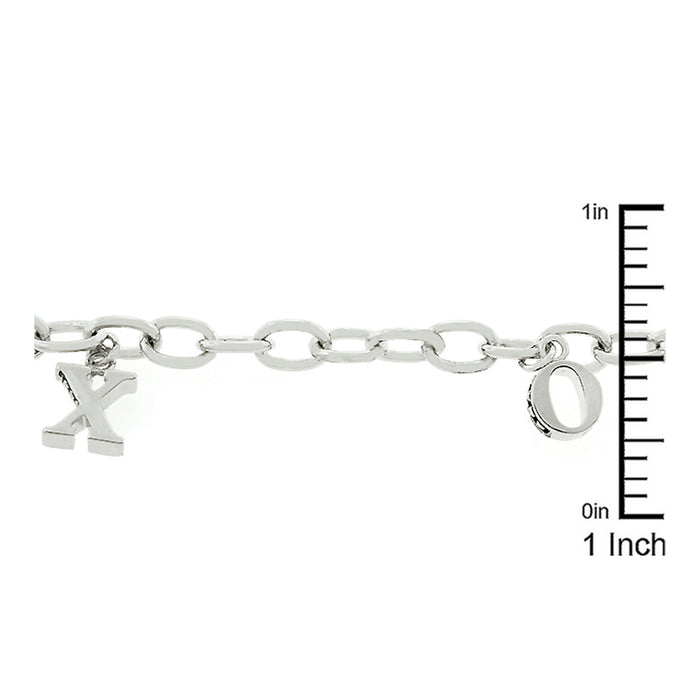 J Goodin Contemporary Fashion Style Silvertone Finish Xoxo Bracelet For Women
