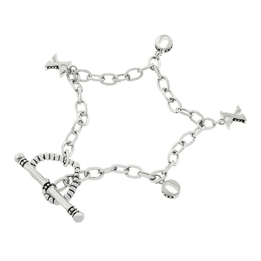 J Goodin Contemporary Fashion Style Silvertone Finish Xoxo Bracelet For Women