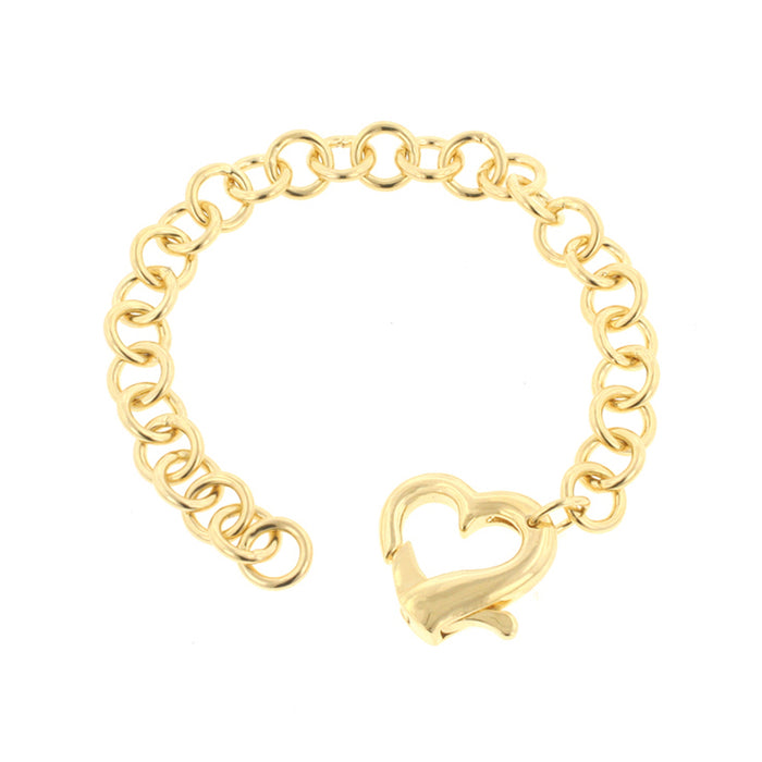 J Goodin Contemporary Fashion Style Goldtone Finish Heart Bracelet For Women