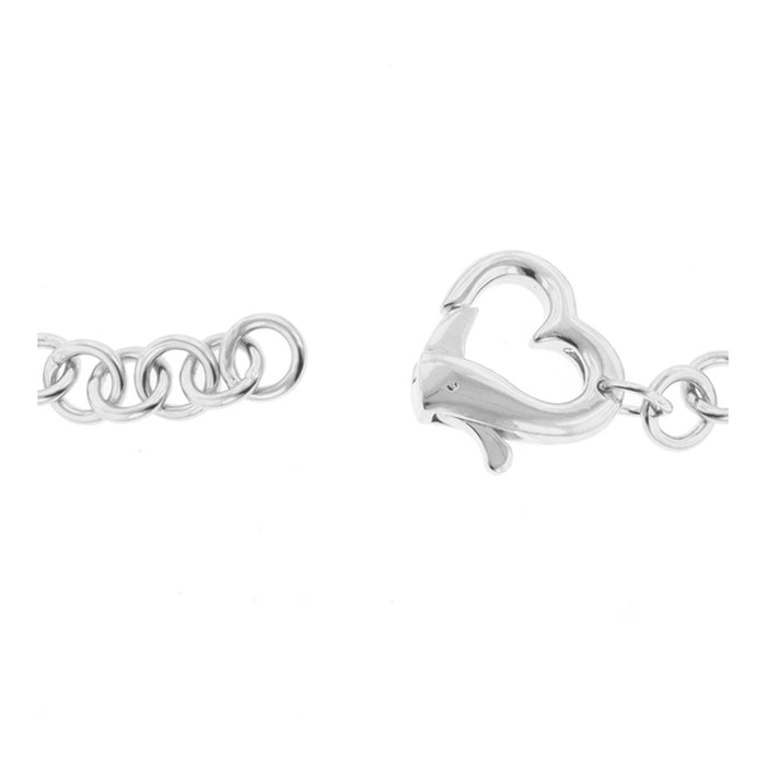 J Goodin Contemporary Fashion Style Silvertone Finish Heart Bracelet For Women