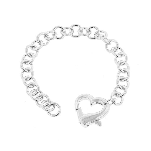 J Goodin Contemporary Fashion Style Silvertone Finish Heart Bracelet For Women