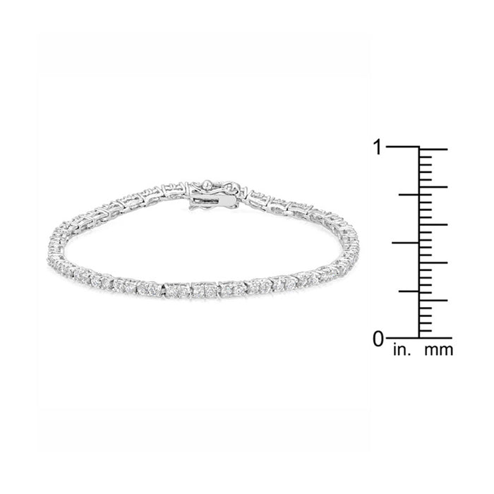 J Goodin Anniversary Bridal Wedding Style Petite Silvertone Cubic Zirconia Silvertone Tennis Bracelet