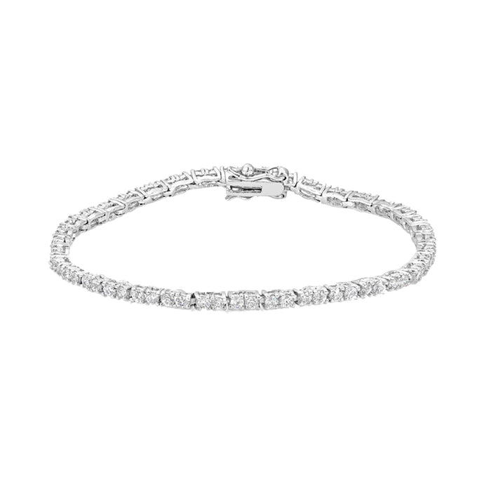 J Goodin Anniversary Bridal Wedding Style Petite Silvertone Cubic Zirconia Silvertone Tennis Bracelet