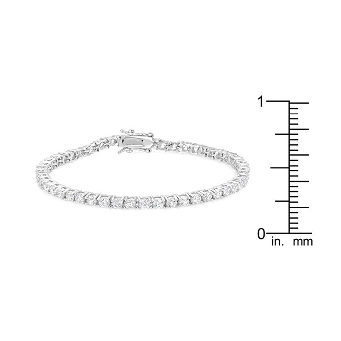 J Goodin Anniversary Bridal Wedding Style Round Cubic Zirconia Silvertone Finish Classic Tennis Bracelet