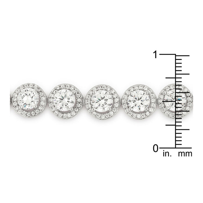 J Goodin Silvertone finish Anniversary Bridal Wedding Style Elegant Halo Edition Classic Bracelet