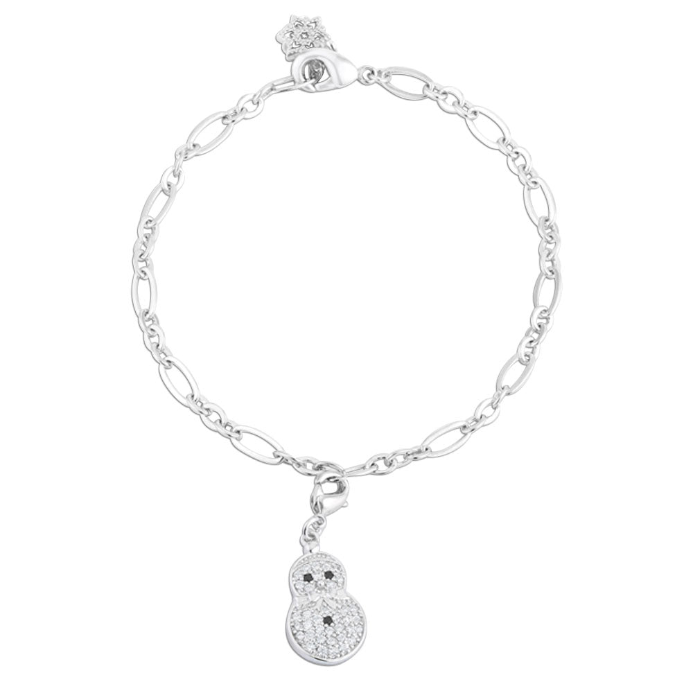 J Goodin Rudy 0.25ct CZ Rhodium Reindeer Charm Bracelet