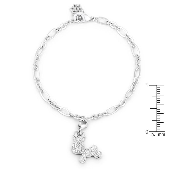 J Goodin Carol 0.8 ct CZ Rhodium Pave Disc Bracelet