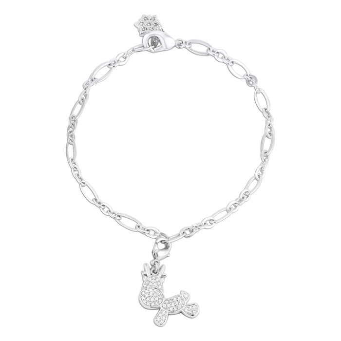 J Goodin Carol 0.8 ct CZ Rhodium Pave Disc Bracelet