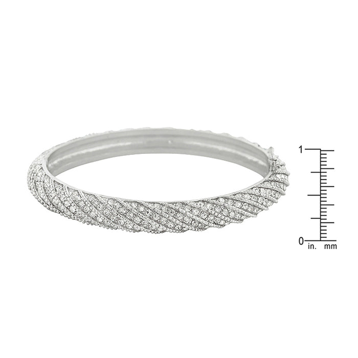 J Goodin Fashion Contemporary Style Twisting Clear Crystal Bangle Bracelet