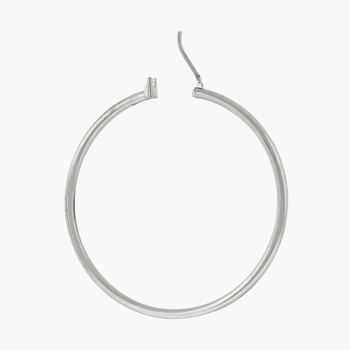 Large Silvertone Finish Hoop Earrings