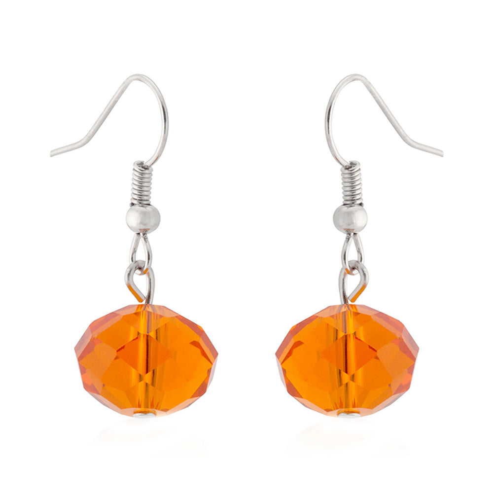 J Goodin Simulated Crystals Fashion Contemporary Style Orange Faceted Bead Earrings
