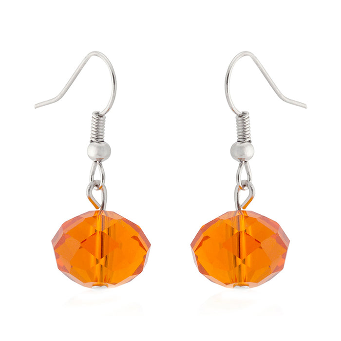 J Goodin Simulated Crystals Fashion Contemporary Style Orange Faceted Bead Earrings