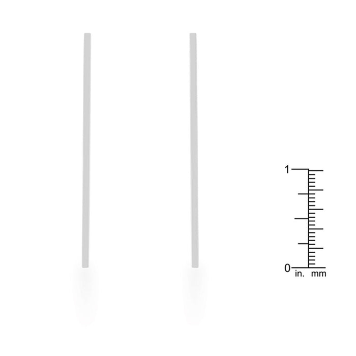 J Goodin Carolee Rhodium Stainless Steel Long Line Drop Earrings