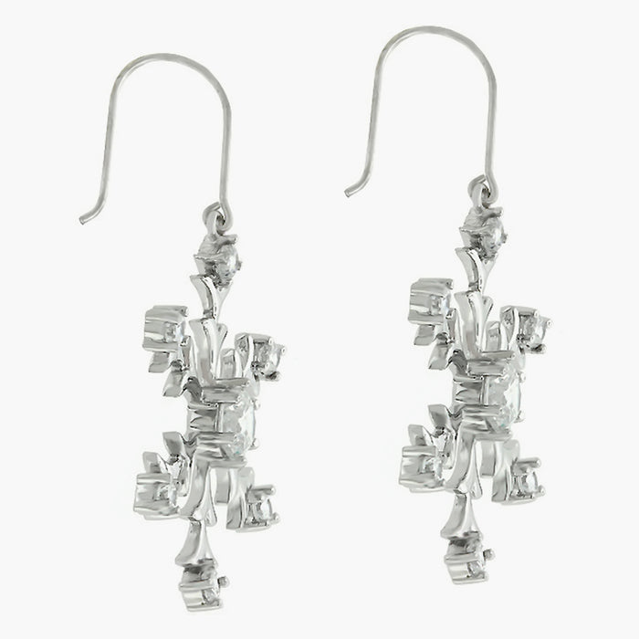 Silver Snowflake Dangle Earrings