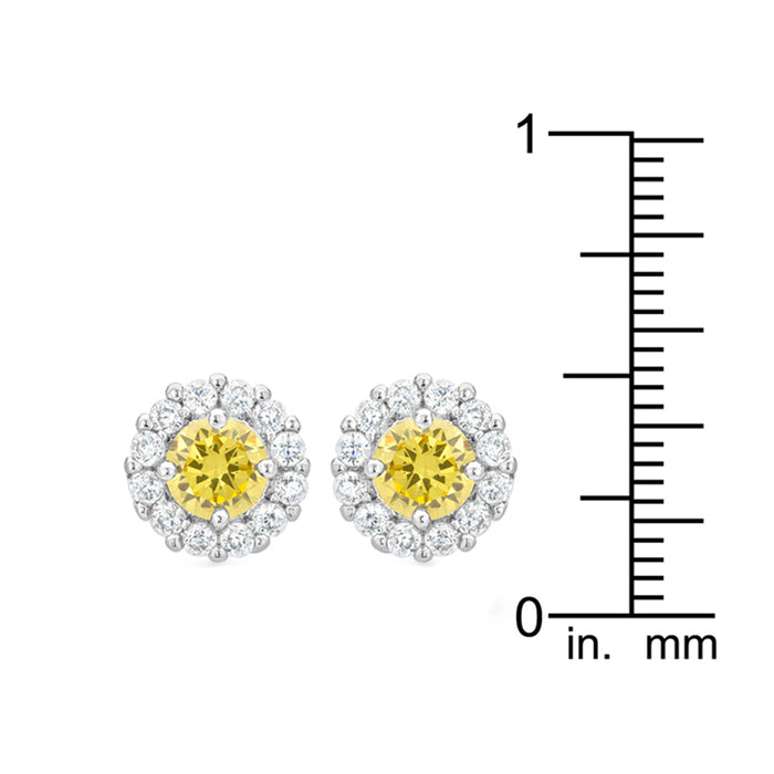 J Goodin Silvertone Finish Cubic Zirconia Anniversary Bridal Wedding Style Bella Bridal Earrings In Yellow