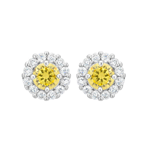 J Goodin Silvertone Finish Cubic Zirconia Anniversary Bridal Wedding Style Bella Bridal Earrings In Yellow