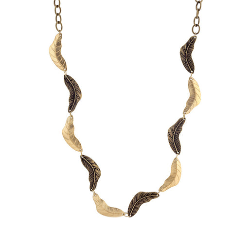 Vintage Leaf Two-tone Finish Necklace