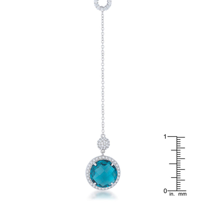 J Goodin Women Fashion Jewelry Lori 10.9ct Aqua Cz White Gold Rhodium Classic Drop Lariat Necklace