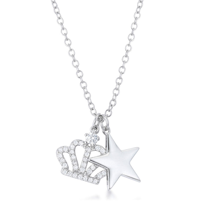 J Goodin Women Fashion Jewelry Vanessa Crown And Amp, Star Charm 0.4 Ct Pendant