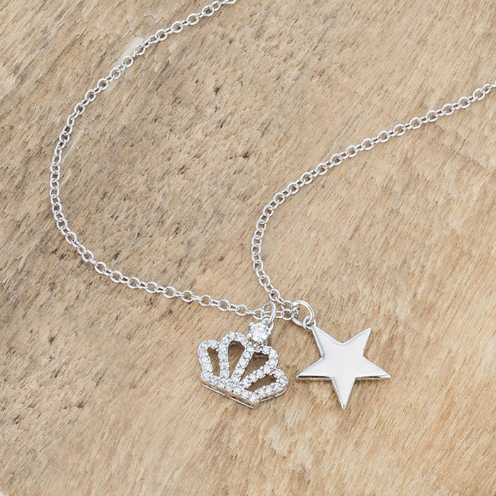 J Goodin Women Fashion Jewelry Vanessa Crown And Amp, Star Charm 0.4 Ct Pendant