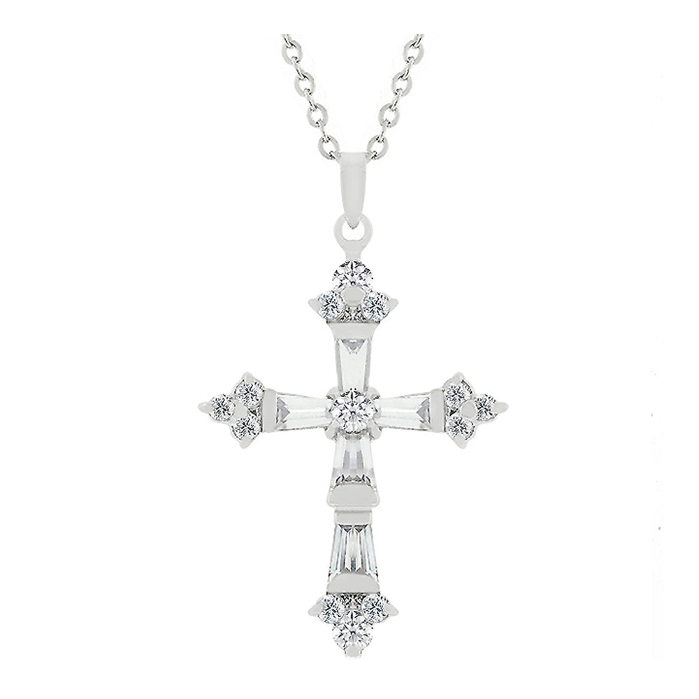 J Goodin Cubic Zirconia Fashion Religious Symbolic Style Brilliant Cubic Zirconia Cross Pendant