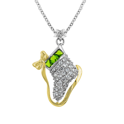 Ice Skate Cubic Zirconia Pendant