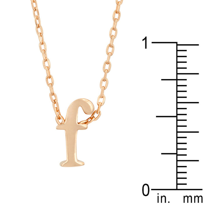 Rosegold Finish Initial F Pendant
