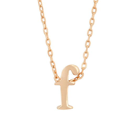 Rosegold Finish Initial F Pendant