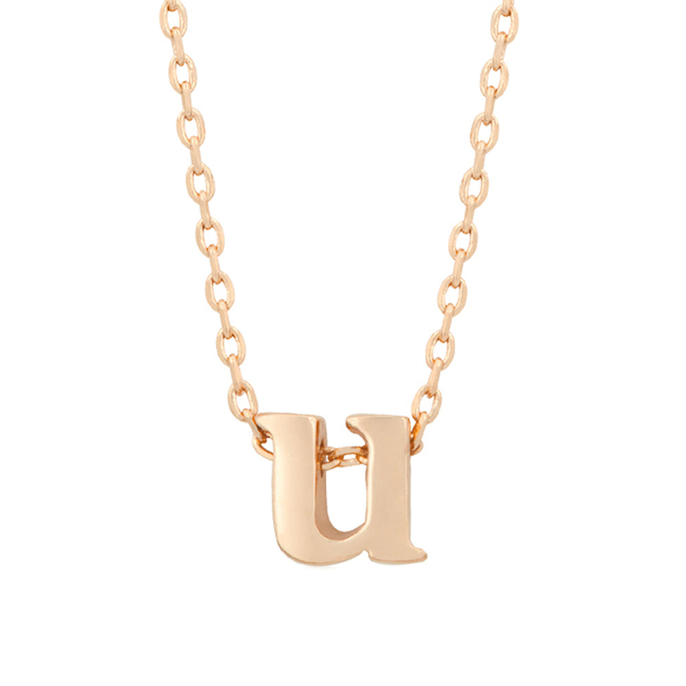 Rosegold Finish Initial U Pendant