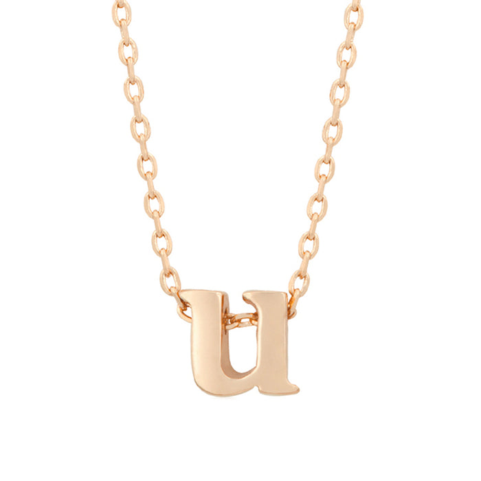 Rosegold Finish Initial U Pendant