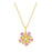 J Goodin Cubic Zirconia Floral Fashion Style Goldtone Multi-floral Pendant