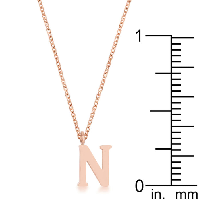 J Goodin Trendy Women Jewelry Elaina Rose Gold Stainless Steel N Initial Necklace