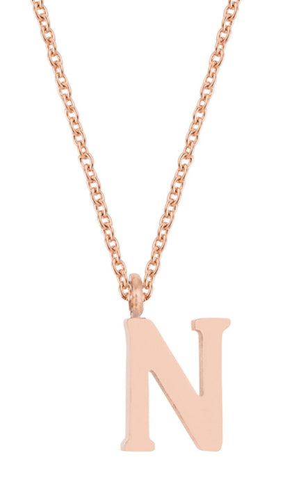 J Goodin Trendy Women Jewelry Elaina Rose Gold Stainless Steel N Initial Necklace