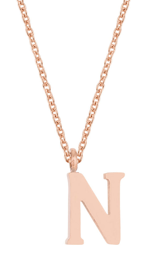 J Goodin Trendy Women Jewelry Elaina Rose Gold Stainless Steel N Initial Necklace