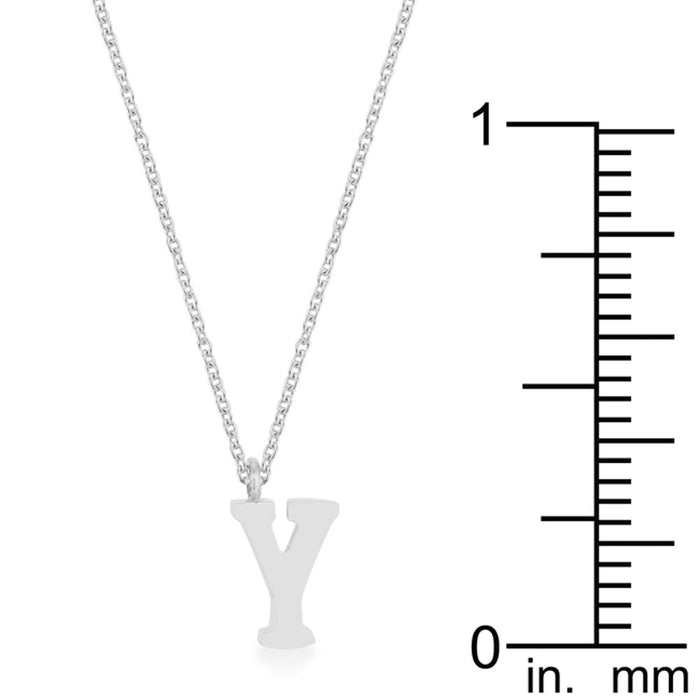 J Goodin Trendy Women Jewelry Elaina White Gold Rhodium Stainless Steel Y Initial Necklace