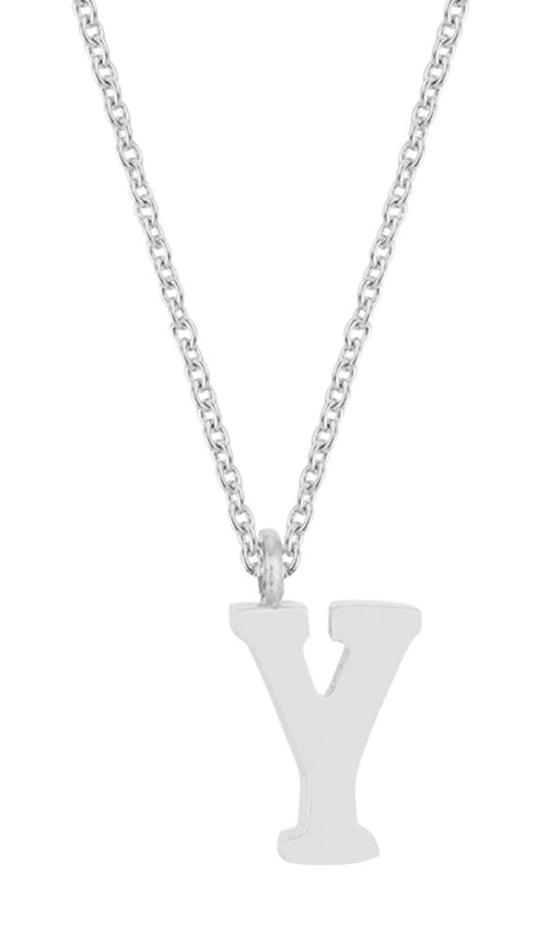 J Goodin Trendy Women Jewelry Elaina White Gold Rhodium Stainless Steel Y Initial Necklace